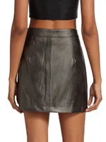 Jaycie Metallic Faux Leather Miniskirt
