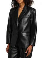 Faux Leather Blazer