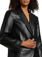 Faux Leather Blazer