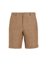 COLLECTION Linen Flat-Front Shorts