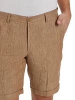 COLLECTION Linen Flat-Front Shorts