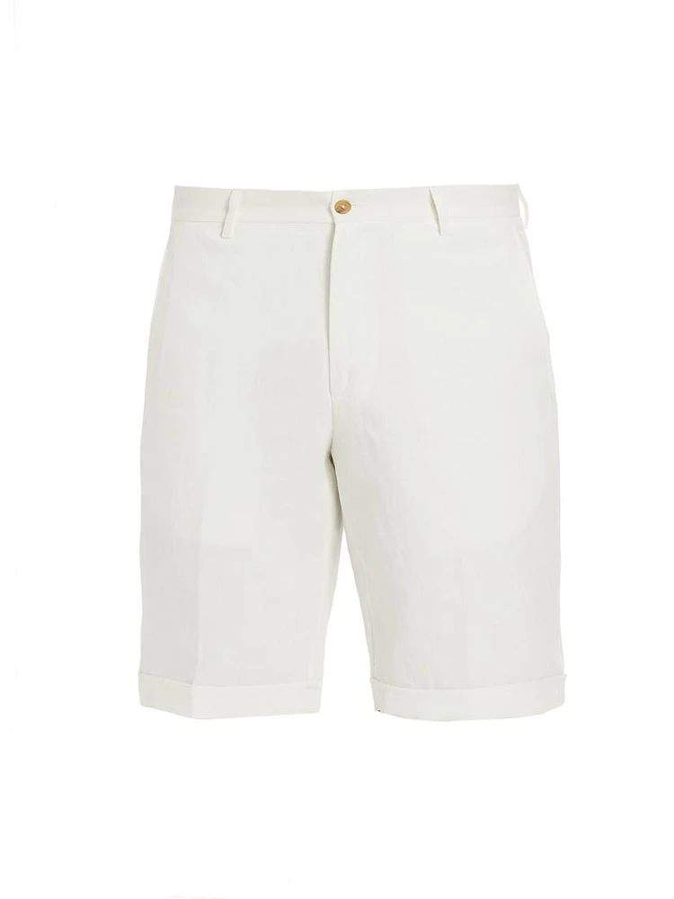 COLLECTION Linen Flat-Front Shorts