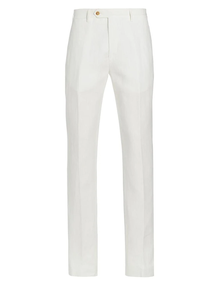 COLLECTION Linen Crease-Front Trousers