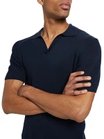 COLLECTION Bubble Dot Cotton Knit Polo Shirt