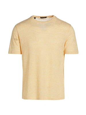 COLLECTION Striped Cotton & Linen-Blend T-Shirt