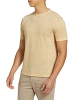 COLLECTION Striped Cotton & Linen-Blend T-Shirt