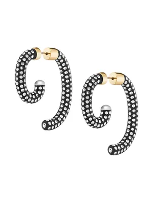 Noir Luna 12K Gold-Plated Crystal Wraparound Earrings