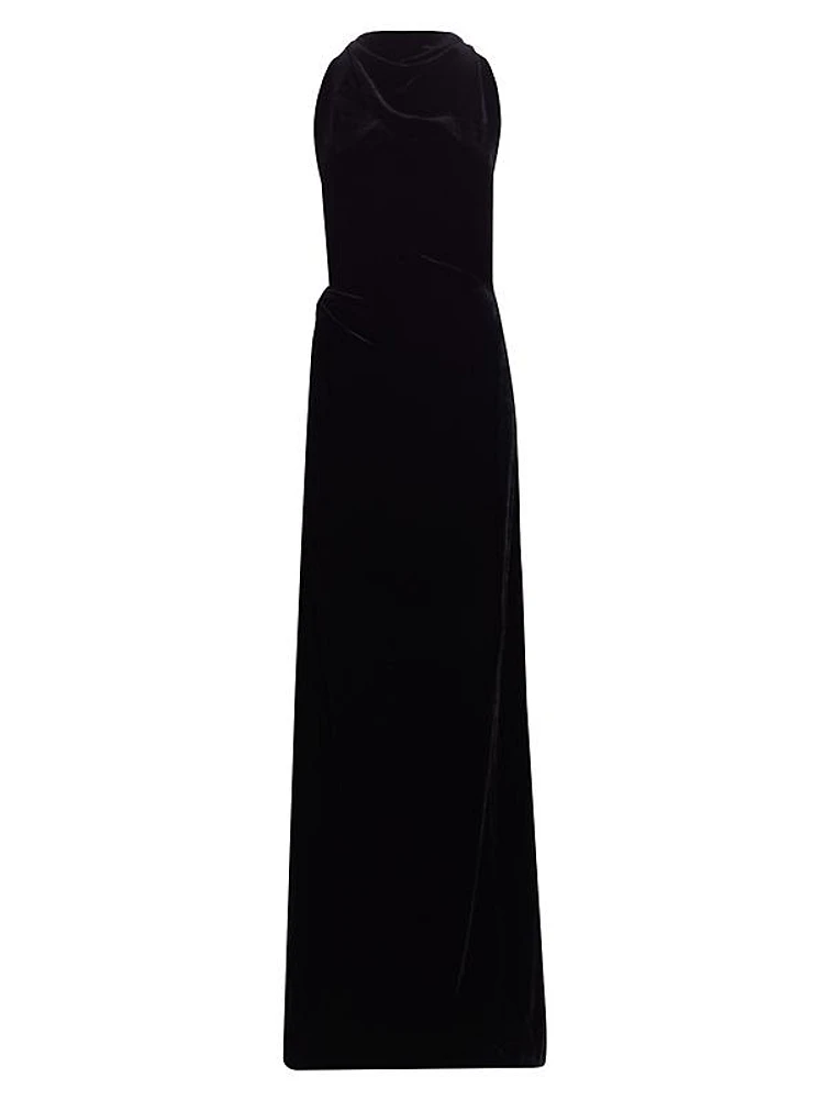 Velvet Twist Back Gown