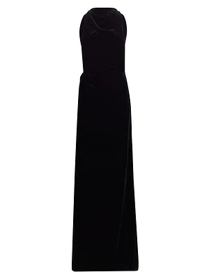 Velvet Twist Back Gown