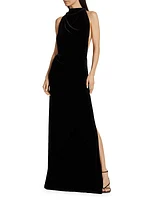 Velvet Twist Back Gown