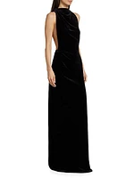 Velvet Twist Back Gown