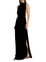 Velvet Twist Back Gown