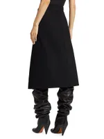 Suiting Wrap Midi-Skirt