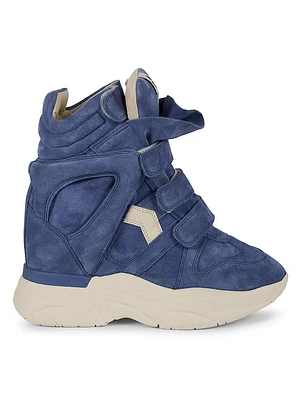 Balskee 50MM Suede High-Top Wedge Sneakers