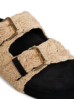 Lennyo Raffia Buckle Sandals