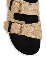 Lennyo Raffia Buckle Sandals