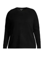 Plus Shrunken Cashmere Crewneck Sweater