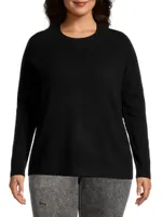 Plus Shrunken Cashmere Crewneck Sweater