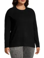 Plus Shrunken Cashmere Crewneck Sweater