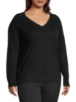 Cotton-Blend V-Neck Sweater