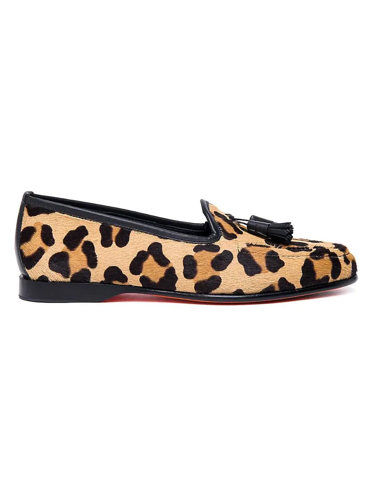 Andrea Leopard Calf Hair Loafers