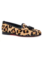 Andrea Leopard Calf Hair Loafers