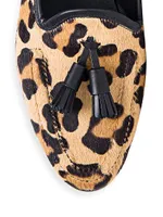 Andrea Leopard Calf Hair Loafers