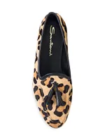 Andrea Leopard Calf Hair Loafers