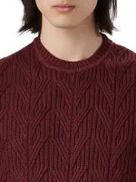 Crewneck Long-Sleeve Wool Sweater