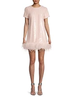 Marullo Sequined Feather Minidress