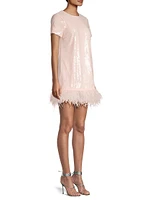 Marullo Sequined Feather Minidress