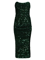 Natalina Strapless Sequined Midi-Dress