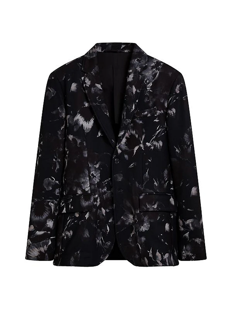 Floral Notch Lapel Blazer