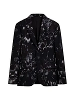 Floral Notch Lapel Blazer