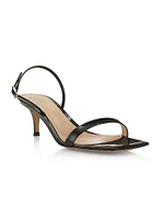 Ribbon 55MM Kitten Heel Patent Leather Sandals