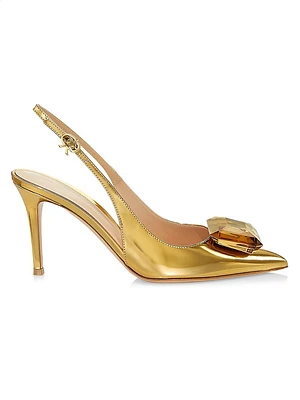 Jaipur Slingback Metallic Leather Pumps