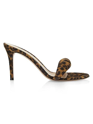 Bijoux 85MM Leopard Suede Mules