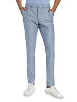 Slim-Fit Chambray Trousers