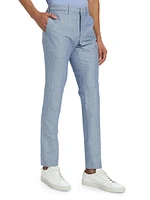 Slim-Fit Chambray Trousers