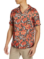 Slim-Fit Floral Short-Sleeve Camp Shirt