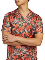 Slim-Fit Floral Short-Sleeve Camp Shirt