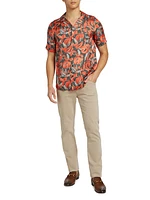 Slim-Fit Floral Short-Sleeve Camp Shirt