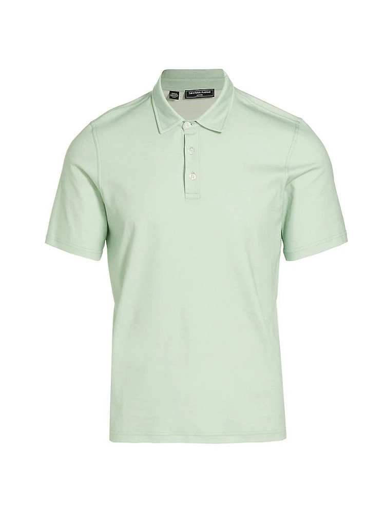 Slim-Fit Heathered Cotton Polo Shirt