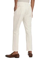 Slim-Fit Linen & Cotton Cropped Pants