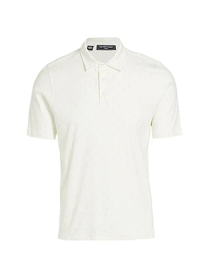 Slim-Fit Geometric Cotton Polo Shirt