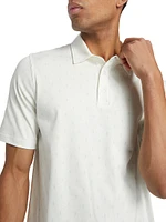 Slim-Fit Geometric Cotton Polo Shirt