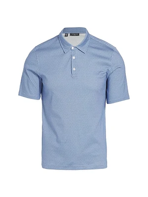 Slim-Fit Geometric Cotton Polo Shirt