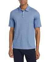 Slim-Fit Geometric Cotton Polo Shirt