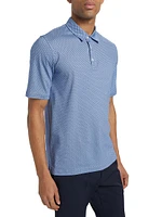 Slim-Fit Geometric Cotton Polo Shirt