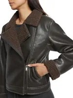 Romy Vegan Leather & Faux Fur Jacket